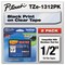 Brother P-Touch Tze Standard Adhesive 0.47 in. x 26.2 ft. Laminated Labeling Tapes - Black On Clear (2/Pack)